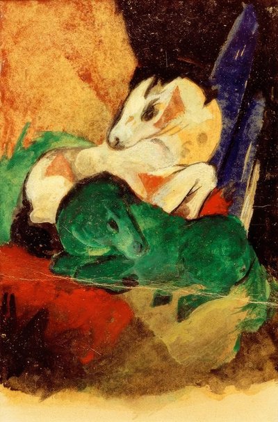Green and White Horse by Franz Marc